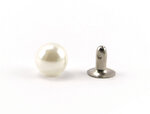 Perle nacrée pour customiser textile avec rivet 8mm 20 pièces