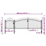 vidaXL Portail de jardin Acier 2 x 4 m Noir