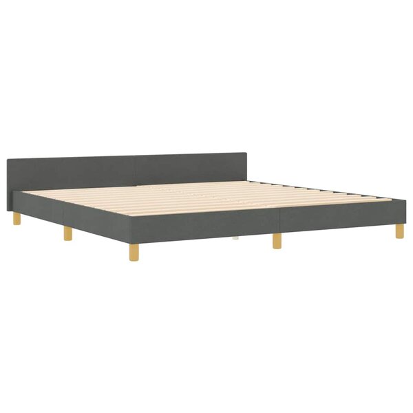 vidaXL Cadre de lit avec tête de lit Gris foncé 200 x 200 cm tissu