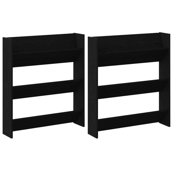 vidaXL Cabinet à chaussures 2 Pièces Chêne noir 85 x 18 x 90 cm