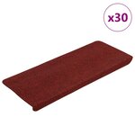 vidaXL Tapis d'escalier auto-adhésifs 30 Pièces rouge 65x24 5x3 5 cm