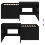 vidaXL Lit haut pour enfants avec bureau Noir Bois d'ingénierie