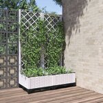 vidaXL Jardinière avec treillis Blanc 80x40x121 5 cm PP