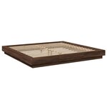 vidaXL Cadre de lit avec lumières LED chêne marron 200x200 cm