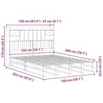 vidaXL Lit bibliothèque sans matelas cire marron 150x200 cm pin massif