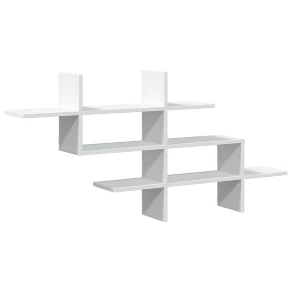 vidaXL Étagère murale blanc 124 5x18x60 5 cm bois d'ingénierie