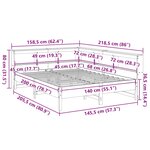 vidaXL Lit bibliothèque sans matelas blanc 140x200 cm bois pin massif