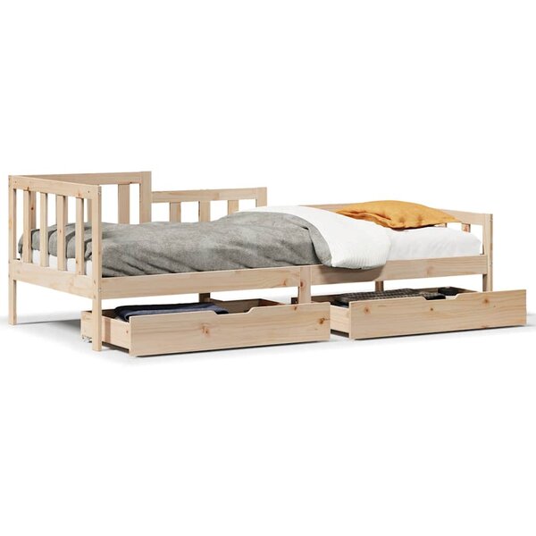 vidaXL Lit de jour avec tiroirs sans matelas 80x200 cm bois massif