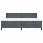 vidaXL Lit à ressorts avec matelas Gris foncé 200 x 200 cm Polyester