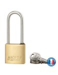 THIRARD - Cadenas à clé Mach 3  laiton  extérieur  anse 1/2 acier  40mm  2 clés - THIRARD