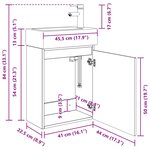vidaXL Meuble de salle de bain avec robinet Gris béton