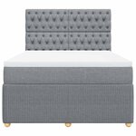 vidaXL Sommier à lattes de lit avec matelas Gris clair 140x200cm Tissu