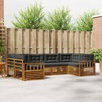 vidaXL Ensemble de canapés d'extérieur 6 Pièces Naturel et Anthracite