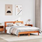 vidaXL Cadre de lit sans matelas cire marron 140x190cm bois pin massif