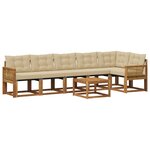 vidaXL Ensemble de canapés d'extérieur 7 Pièces Naturel et Beige