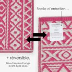Tapis extérieur terrasse réversible - Tapis de jardin imperméable et résistant UV - Tia - Rose - 120x180 cm - HOMESCAPES