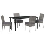 vidaXL Ensemble de jardin de 5 pièces en poly rattan gris