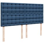 vidaXL Sommier à lattes de lit avec matelas Bleu 200x200 cm Tissu