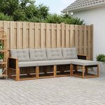 vidaXL Ensemble de canapés d'extérieur 5 Pièces Naturel et gris clair