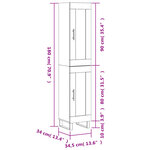 vidaXL Buffet haut Chêne marron 34 5x34x180 cm Bois d'ingénierie