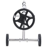 vidaXL Enrouleur de bâche de piscine avec base en acier inoxydable