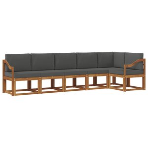 vidaXL Ensemble de canapés d'extérieur 6 pc Naturel et Anthracite