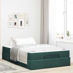 vidaXL Cadre de lit avec stockage Vert foncé 120 x 200 cm Velours