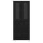 vidaXL Haut Armoire 2 Pièces Chêne noir Bois Aggloméré et Verre