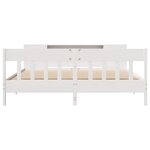vidaXL Lit bibliothèque sans matelas blanc 180x200 cm bois pin massif