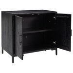 vidaXL Buffet Noir 75x35x70 cm Bois de pin massif