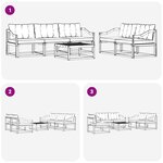 vidaXL Ensemble de canapés d'extérieur 6 Pièces Blanc et Beige