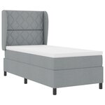 Lit avec Sommier et Matelas vidaXL - Gris clair  100x200 cm  Tissu