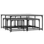 vidaXL Tables basses gigognes 5 Pièces sonoma gris bois d'ingénierie