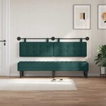 vidaXL Tête de lit suspendue Vert foncé tissu
