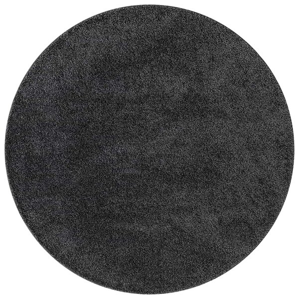 vidaXL Tapis Shaggy Anti-dérapant Gris foncé 90 x 90 cm PP