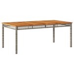 vidaXL Table de jardin gris 180x90x75 cm résine tressée et bois acacia