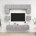 vidaXL Ensemble de meubles TV 8 Pièces Gris béton Bois d'ingénierie