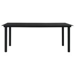 vidaXL Mobilier à dîner d'extérieur 9 Pièces Noir Verre et acier