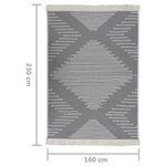 vidaXL Tapis Gris foncé 160x230 cm Coton
