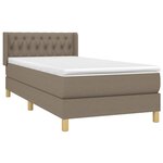 vidaXL Sommier à lattes de lit avec matelas Taupe 90x190 cm Tissu