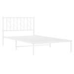 vidaXL Cadre de lit métal sans matelas et tête de lit blanc 107x203 cm