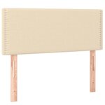 vidaXL Sommier à lattes de lit avec matelas Crème 90x200 cm Tissu
