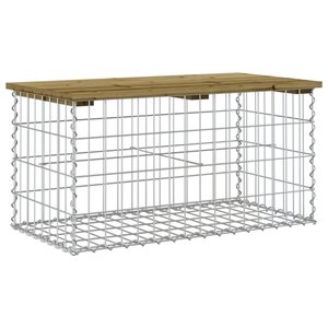 vidaXL Banc de jardin design gabion 83x44x42 cm bois de pin imprégné
