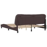 vidaXL Cadre de lit avec LED sans matelas marron foncé 180x200cm tissu