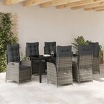 vidaXL Ensemble de salle à manger pour jardin 7 Pièces Gris polyrotin