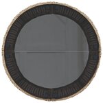 vidaXL Canapé de jardin avec table coussins rond beige résine tressée
