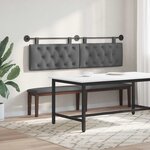 vidaXL Tête de lit suspendue Gris foncé Tissu