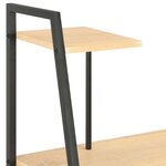 Bureau table poste de travail meuble d'ordinateur informatique étude avec étagère et chêne 102 x 50 x 117 cm noir 02_0023479