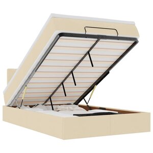 vidaXL Lit ottoman avec matelas et LED crème 120x190 cm tissu
