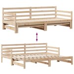 vidaXL Lit de jour avec gigogne et tiroirs sans matelas 80x200 cm